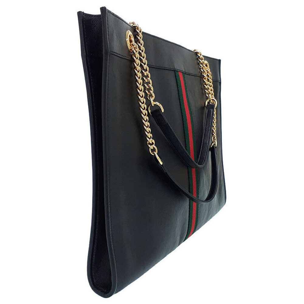 Gucci Leather Black Shoulder Chain Bag Tote Raja